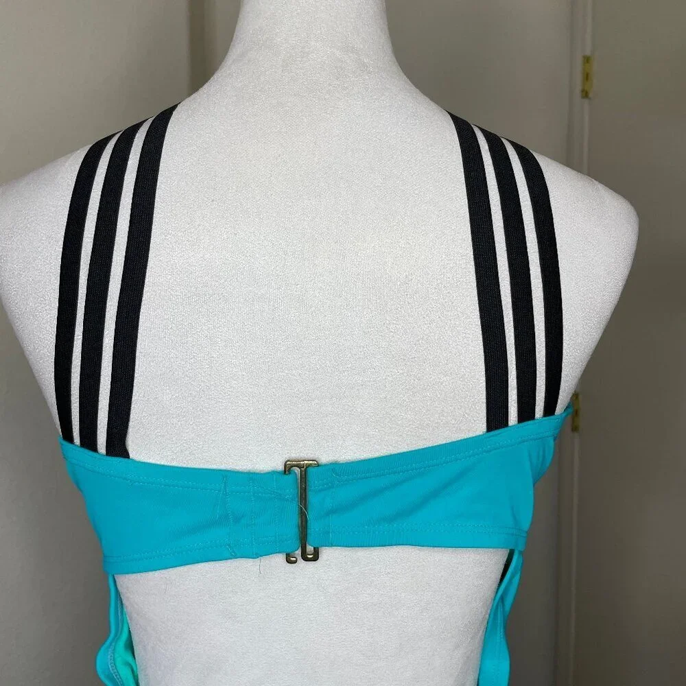 Boutique Tummy Control One Piece Swimsuit Front Crossover Mesh See Through XXL